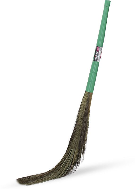 viguni Broom for Home Cleaning, Phool Jhadu for Floor Cleaning, Soft Natural Grass Broom with Long Handle - Elite - 116 cm Grass Dry Broom  (Multicolor)