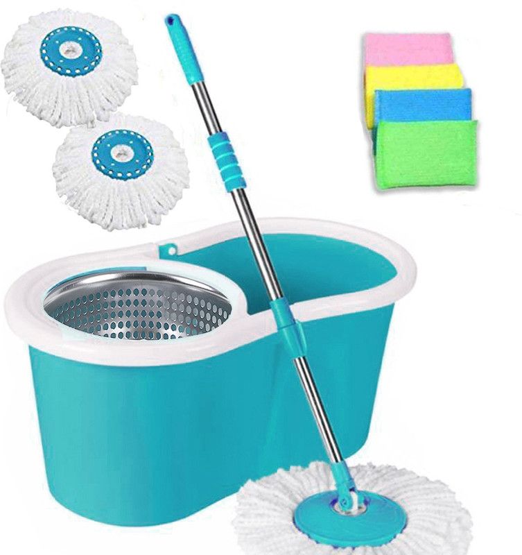 V-MOP Classic Magic Dry Bucket Spin Clean Mop- 360 Degree Self Dry Spin Cleaning for Home and Offices-CS16 Mop, Cleaning Wipe, Bucket, Mop Refill, Mop Set, Mop Refill