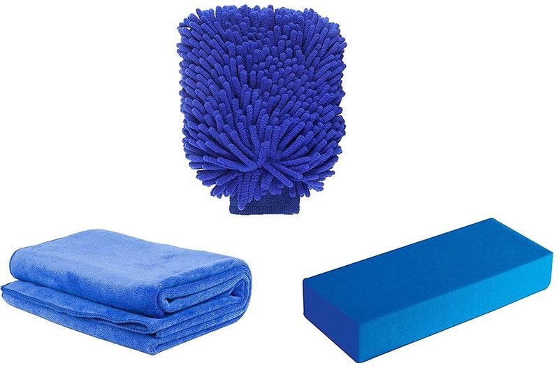 Aloud Creations Combo PVA Magic Sponge, Microfiber Gloves and Microfiber Cloth Scrub Pad, Glove