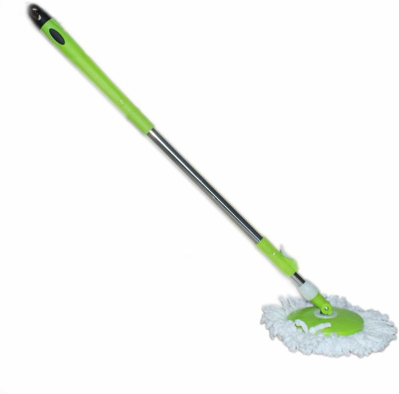 shopzillla Spin 360 Degree Mop Full Stick Head Stainless Steel Rod with 1 Refill Mop Set  (Multicolor)