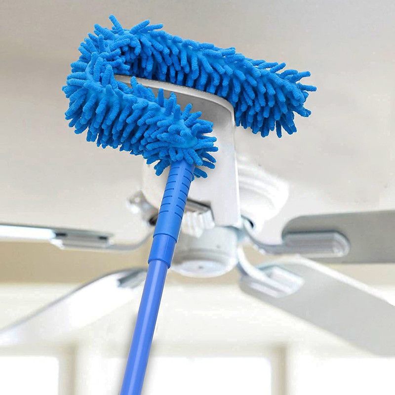 RKFIT FITNESS Foldable Microfiber Fan Cleaning Duster with Extendable Rod for Home, Office Dry Duster Set