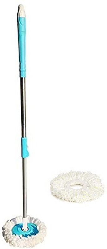 TWONE Spin Mop Rod Stick-360 Degree Rotating Head & 2 Microfiber Refill - Wet & Dry Mop Head and Rod  (Multicolor 1.27 m)