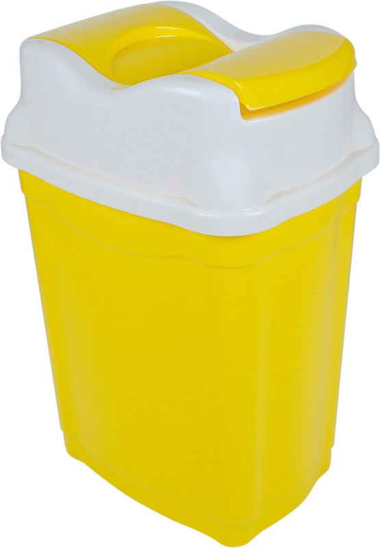 AK HUB Garbage Trash Dustbin With Swing Lid ( 25 L ) ( Yellow ) Plastic Dustbin  (Multicolor)