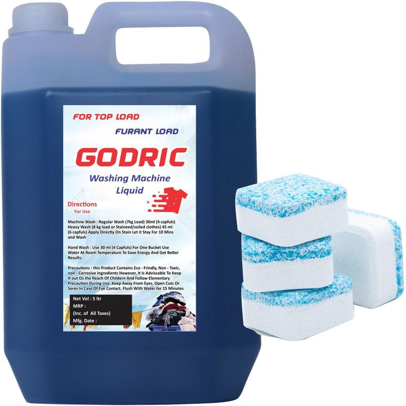 Godric Store Washing Machine LIquid Detergent For Top Load And For Front Load Extra Washing Machine laundry Ball Pack Of Four Multi-Fragrance Liquid Detergent  (5000 ml)