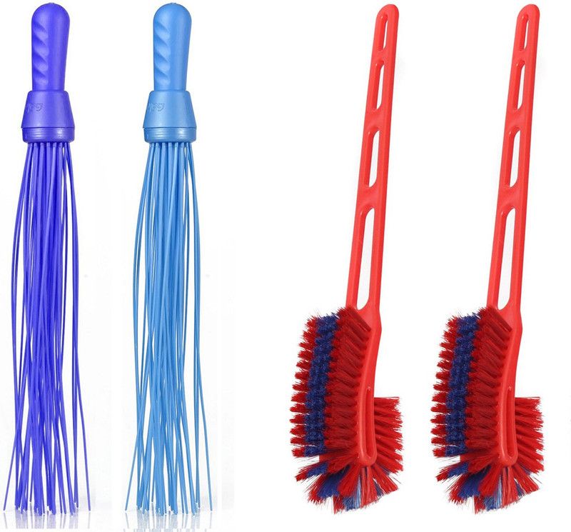 Mohprit Cleaning Set Brush 2, Broom 2  (Multicolor)