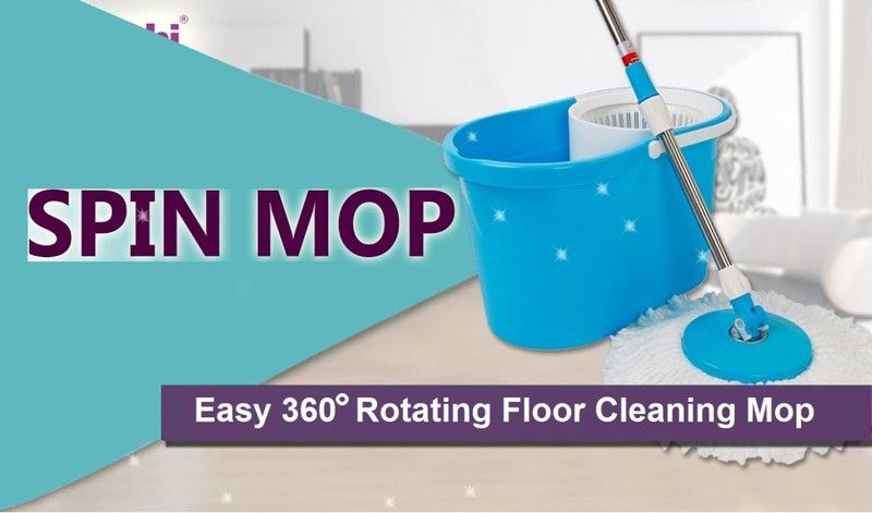 Glancing Magic Spin Mop Bucket Set Plastic Wringer(With 2 Refill) Mop Set