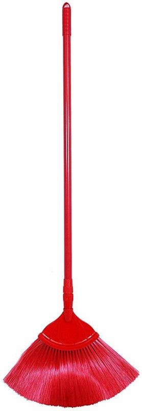 Goldennest Plastic Wet and Dry Broom  (Red)