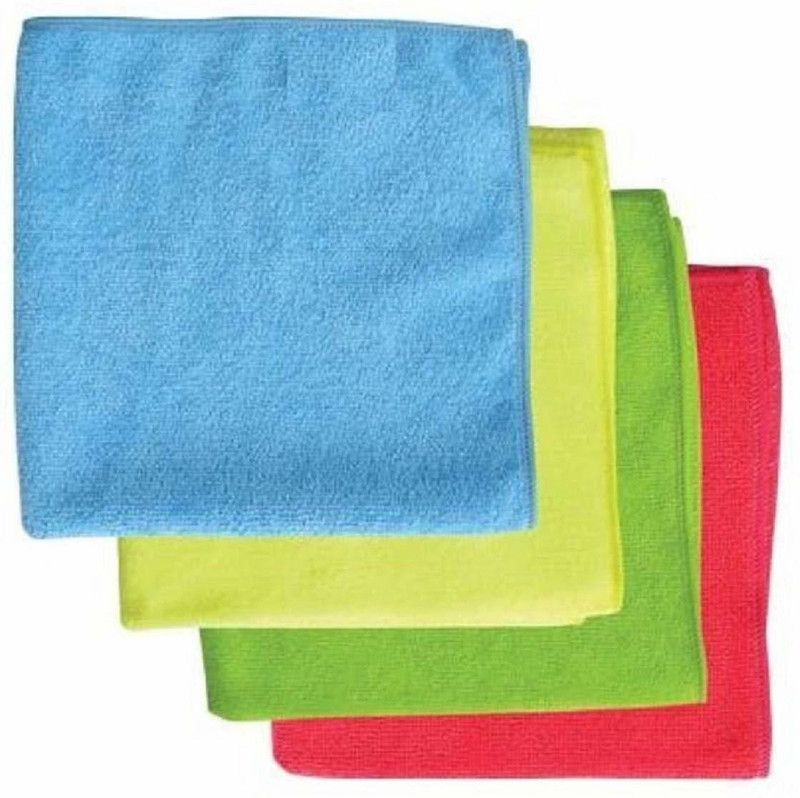 KitchenFest 4 Pcs Lint Free and Streak Free 340 GSM Microfiber Cleaning Clothes Super Dust Absorbent Towel for Car Motorcycle Home and Kitchen, 40 x 40 cm Wet and Dry Microfibre Cleaning Cloth  (4 Units)