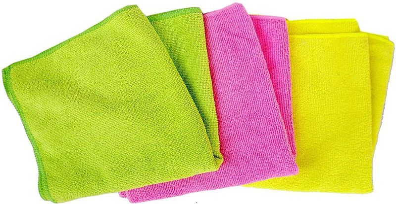 KitchenFest 340 GSM, 3 Pcs Floor Cleaner, High Absorbent Non-Scratch Microfiber, Reusable and Long Lasting Cloth, Lint and Streak Free, for Kitchen, Home, Washroom Cleaning, Green (40 X 40 cm) Wet and Dry Microfibre Cleaning Cloth  (3 Units)