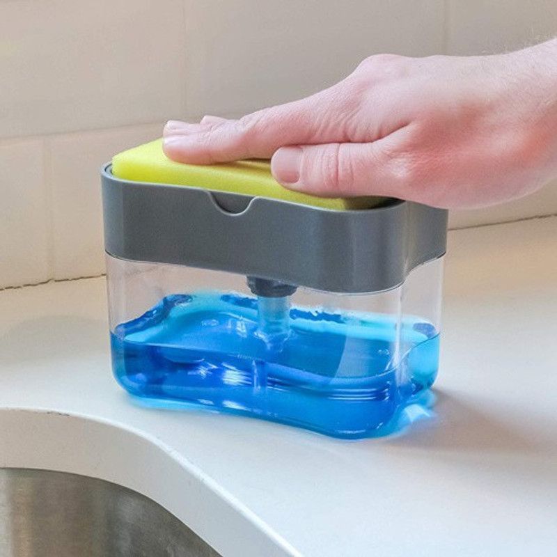 Soap Pump With Suction Pad Sponge Caddy dish Cleaning Scrubber Liquid Dispenser  (150)