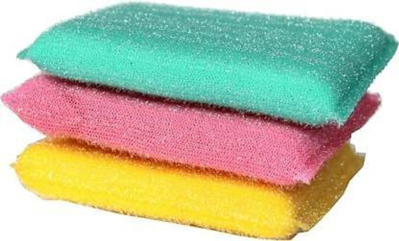 Aanyaretail Scratch Proof Kitchen Utensil Scrubber Pad | Scrubber Sponge for Pantry | Scrubbing Pads for Dishwashing, Bathroom and Toilet Washing, Floor Cleaning Scrub Pad, Scrub Sponge Scrub Pad  (Medium, Pack of 3)