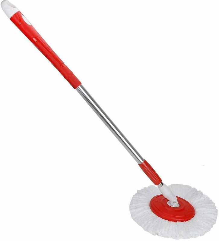 MOBONE ™ Quality Mop Stick , Mop Rod without Refill -2-Rifill Mop Head and Rod  (Red)