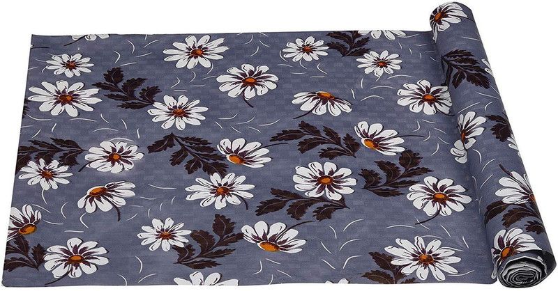 Shade 5 Mtr Long Roll/Mat for Kitchen, Shelve,Shelf.Anti slip&waterproof(Wht Flower)  (1 Ply, 1 Sheets)