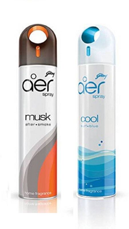 Godrej Aer Musk After Smoke & Cool Surf Blue Spray  (2 x 270 ml)
