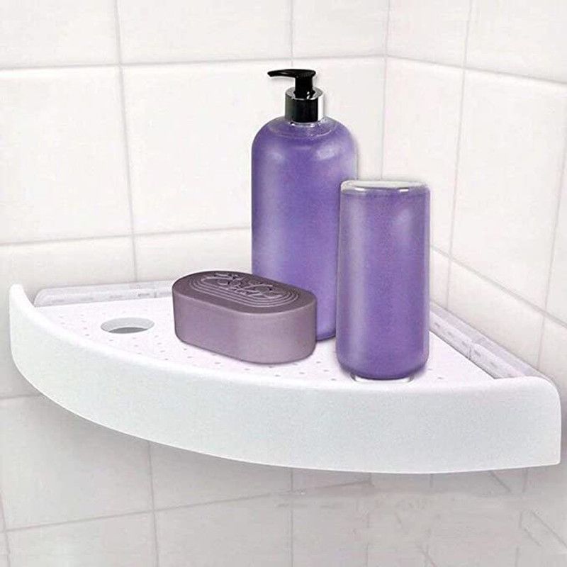 SARTHI Caddy Soap, Shampoo Holder Self Adhesive Corner Plastic Shelf Plastic Wall Shelf  (Multicolor)