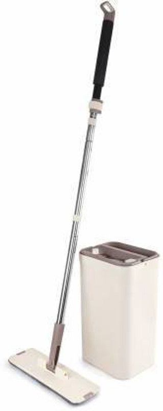 NEEVA ENTREPRISE NEEVA ENTERPRISE Magic Flat Bucket Mop with 2 Refills and 1 Liquid Dispenser Plastic Mop Set Flat Mop Flat Mop  (Multicolor)