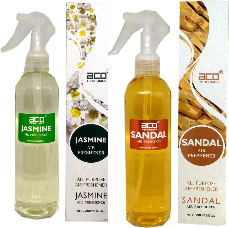 aco Sandal and Jasmine Trigger room freshner 500ml 2pc combo set . Spray  (2 x 250 ml)