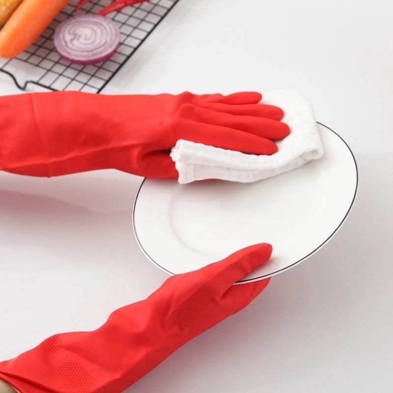 3P Red Household Multipurpose Rubber Cleaning Glove Dry Glove  (Large)