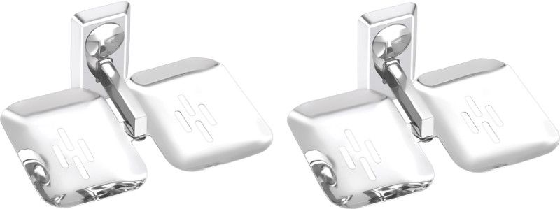 Easyhome Furnish Set of 2 pieces Stainless steel Double Soap Dish - Omni Series  (Steel)