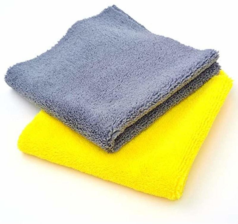 KitchenFest ®2Pcs Multipurpose Microfiber Cleaning Towel Cloth 340 GSM Highly Absorbent Dust Towels For All Vehicles Bikes Cars Glass Kitchens Wet and Dry Microfiber Cleaning Cloth  (2 Units)