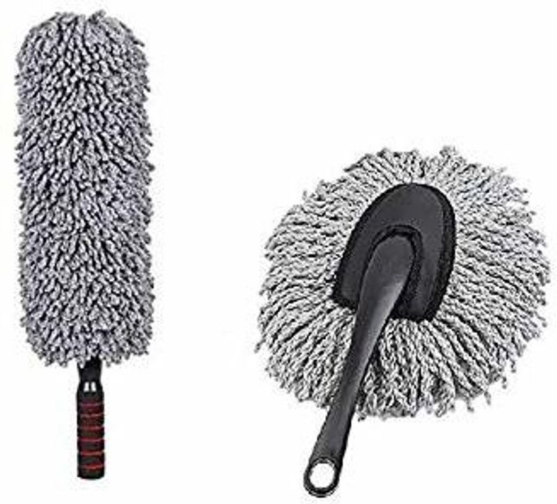 CarEempire Microfiber Retractable Type Round Car Cleaning Duster Brush Wet and Dry Duster Set  (Pack of 2)