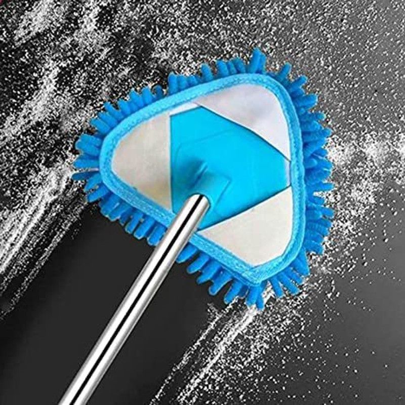 Miranshi Enterprise Triangle Foldable Microfiber Fan Cleaning Duster Steel Body Flexible Fan mop Microfibre Wet and Dry Brush  (Blue)