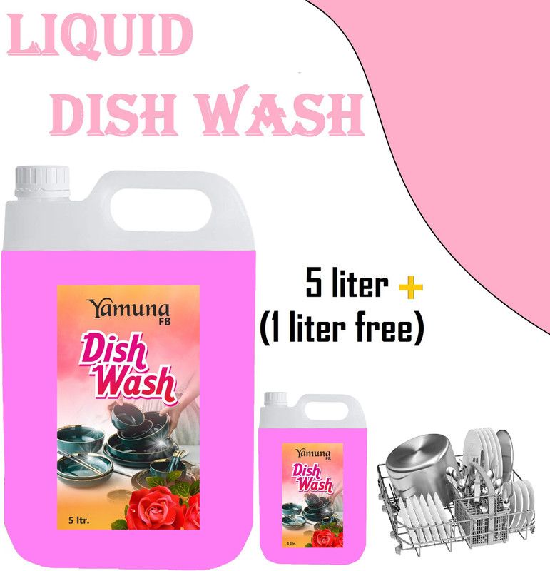 yamuna fb 5+1(free) LTR pink rose dish wash Liquid Detergent Multi-Fragrance Liquid Detergent  (6 L)
