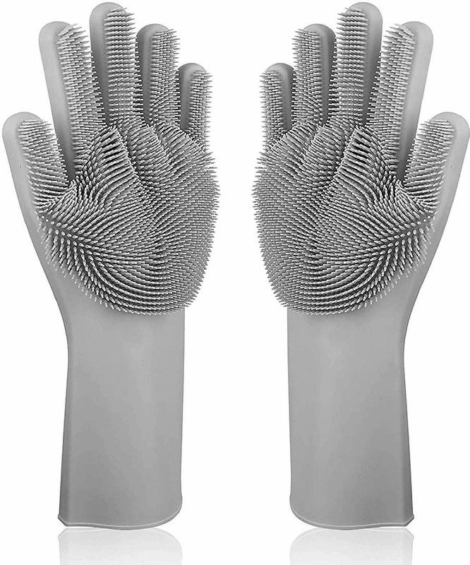 MEHAKENT SILICON GLOVES Wet and Dry Glove  (Free Size)