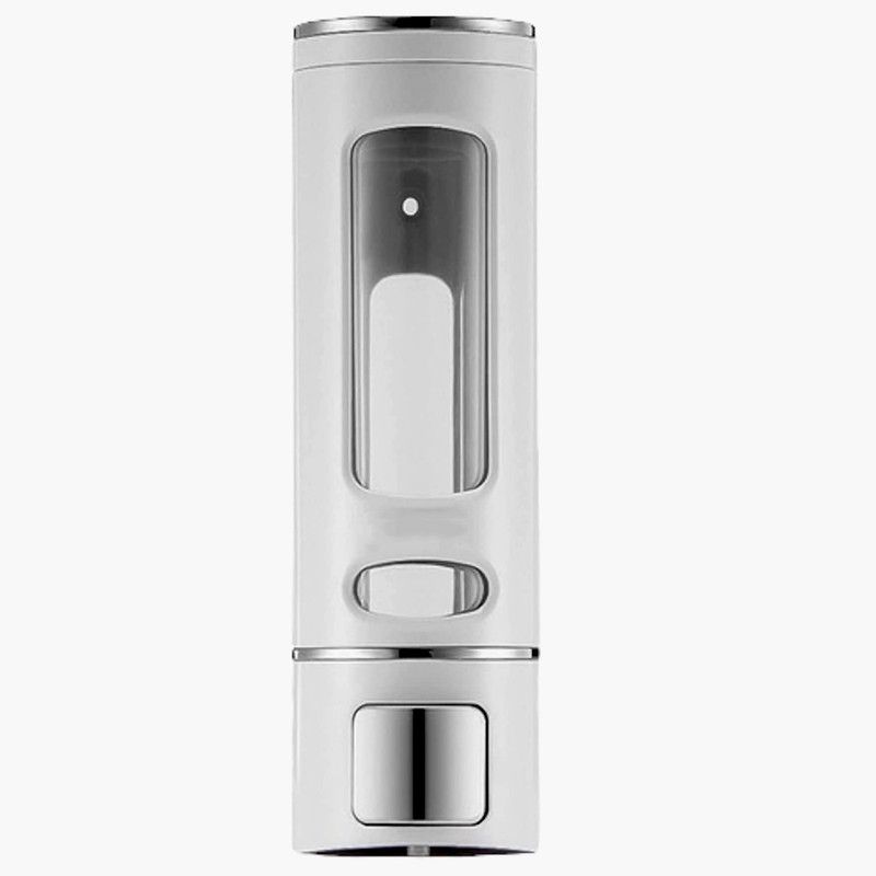 RAMKRUSHN Cylindrical Wall Mounted Liquid Dispenser for Home, Office Bathroom & Kitchen 400 ml Liquid, Sanitizer Stand, Shampoo, Soap Dispenser  (White)