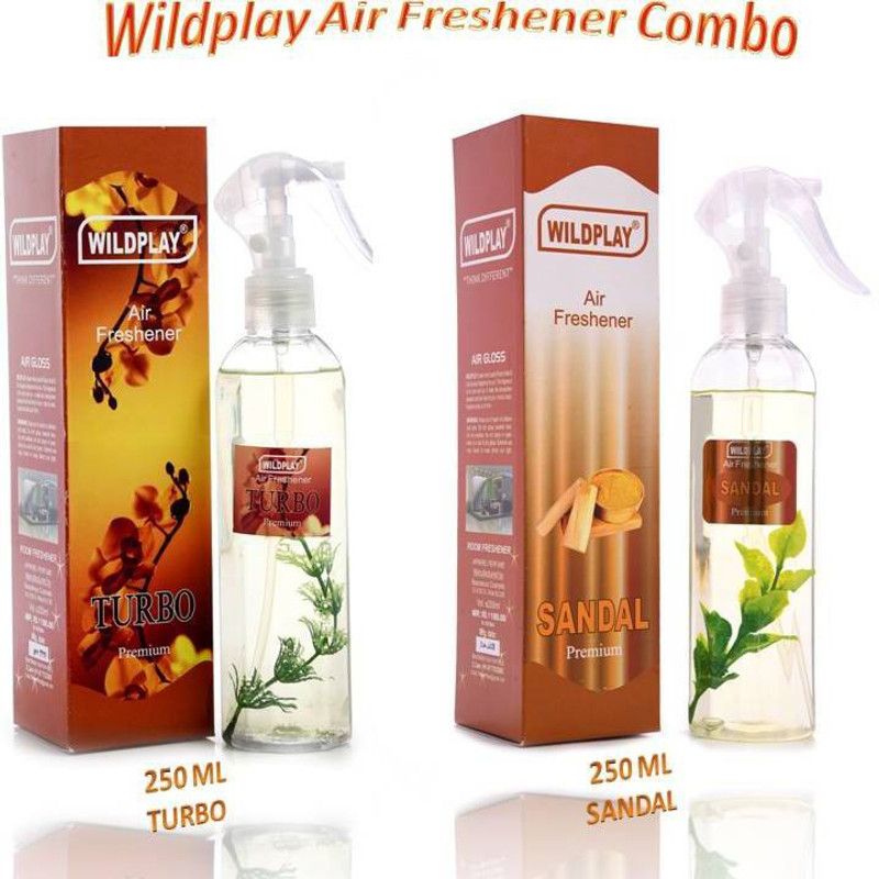 wildplay air freshener 250ml turbo & 250ml sandal air freshener combo Spray  (2 x 250 ml)