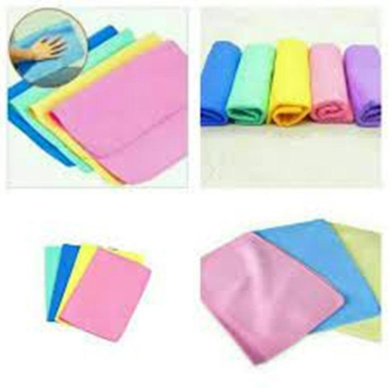 Ruchi World Magic Drying Towel Reusable Absorbent Water for Kitchen Cleaning Cloth 100% cotton Material. These bar mop dishcloths can bring you good absorption[36 x 27 cm][MULTICOLORED] Scrub Pad  (Medium, Pack of 4)