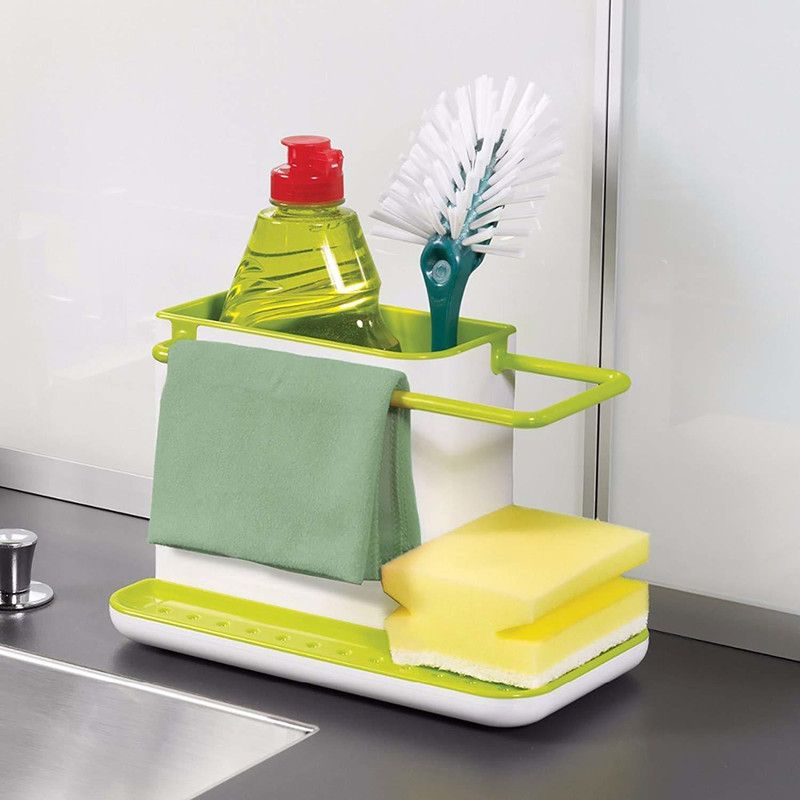 Kruvad KR-3IN1KS Sink Sponge Holder  (Plastic)