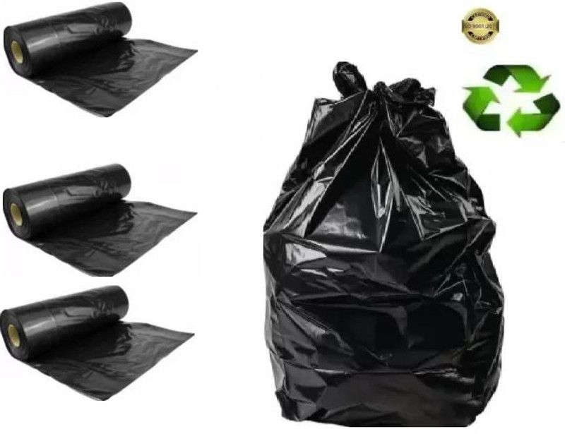 Aagam Black 48 cm x 56 cm 4 Rolls Medium 35 L Garbage Bag  (120Bag )