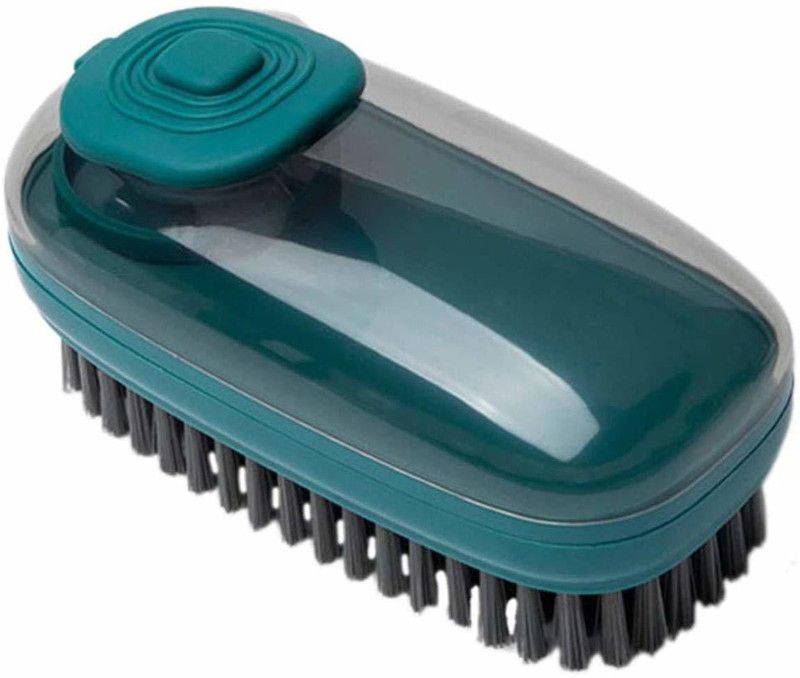olwick 2-in 1 Kitchen Dish/ Pot/ Clothe Cleaning Brush Scrubber With Soap Dispenser Silicone, Plastic Wet Brush  (Green)