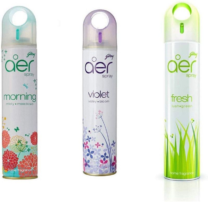 Godrej Aer Morning, Violet, Fresh Spray  (3 x 270 ml)