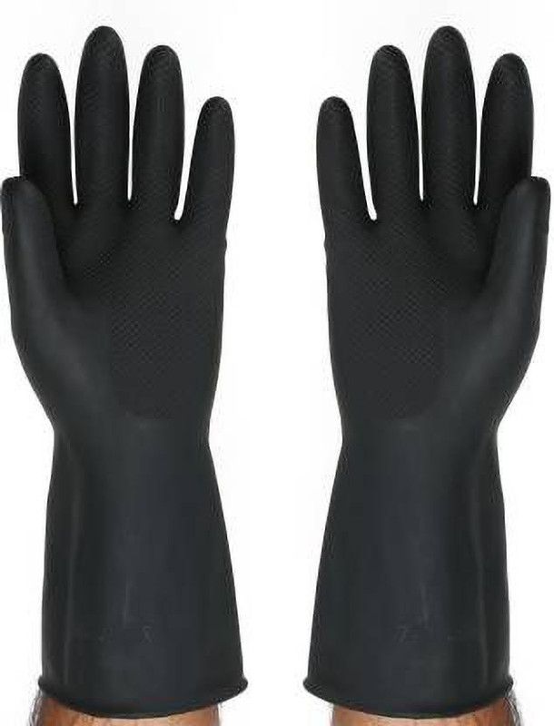 INFINITY USE Multipurpose Non-Slip Rubber Reusable Gardening Dishwashing Scrubbing Cleaning Gloves Wet and Dry Disposable Glove  (Medium)