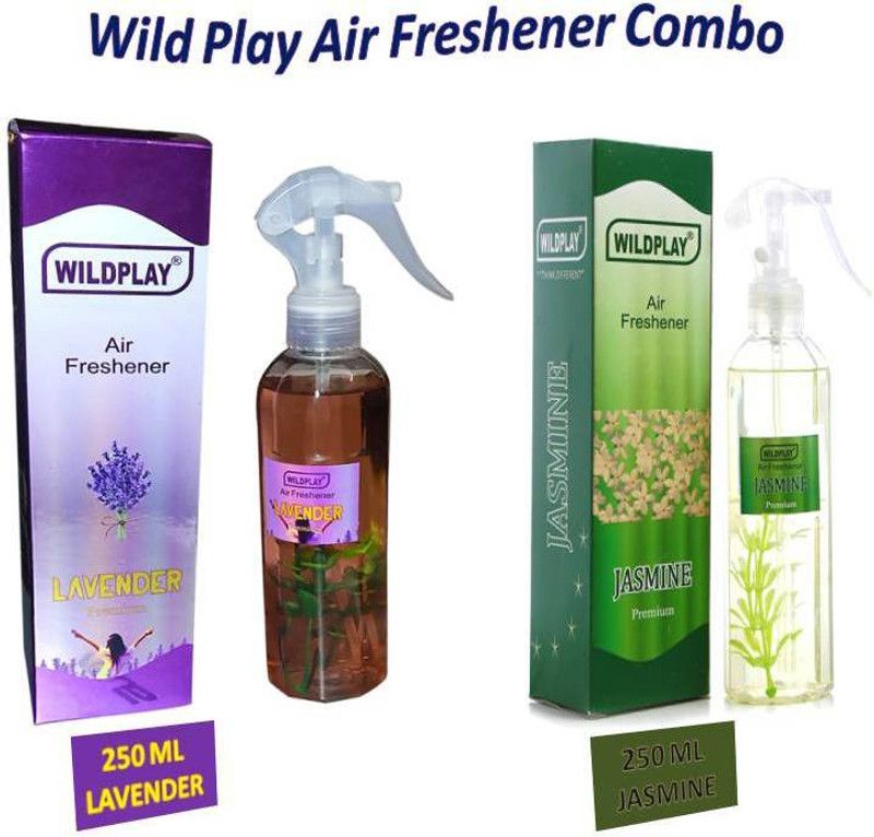 wildplay air freshener 250ml lavender &250ml jasmine air freshener combo Spray  (2 x 250 ml)