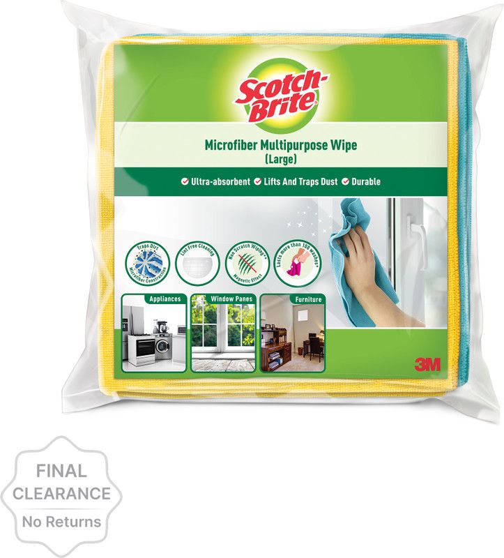 SCOTCH BRITE Wet and Dry Microfibre Cleaning Cloth  (4 Units)