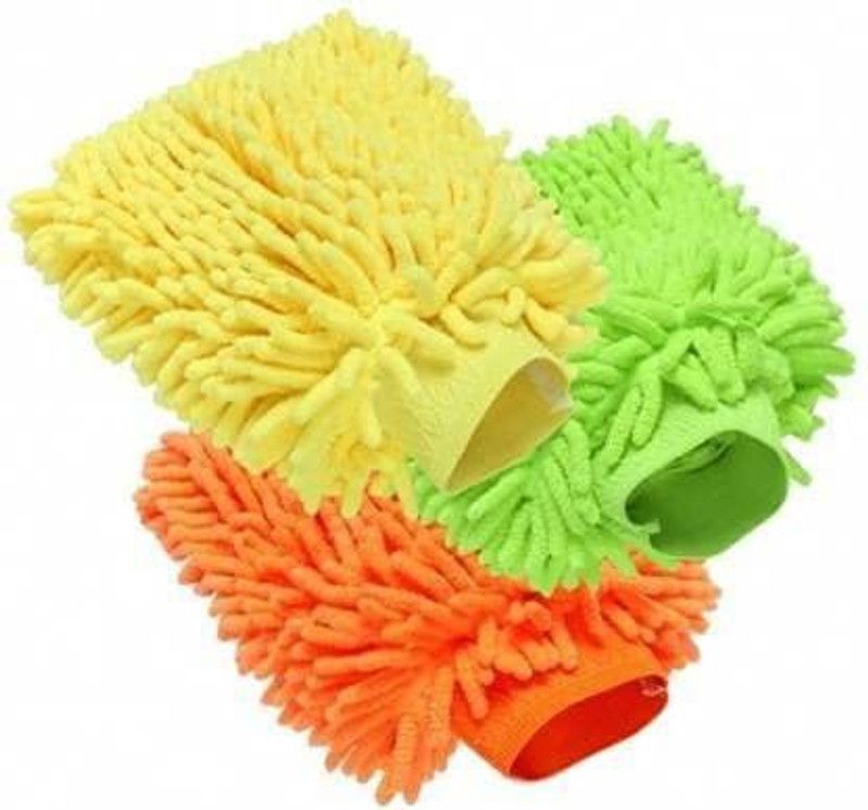 Gentle e kart ® (3-Pcs) Dusting Cleaning Glove for Home Office Kitchen Hotel Wet and Dry Glove Set  (Free Size Pack of 3)