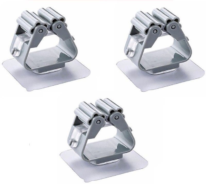 P s retail Grey Plastic Broom Holder  (3 Holders)