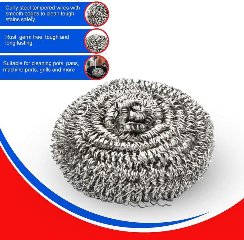 MAMOIR MINDKING Stainless Steel Scrub Pad, Stainless Steel Scrub Stainless Steel Scrub  (Regular, Pack of 10)