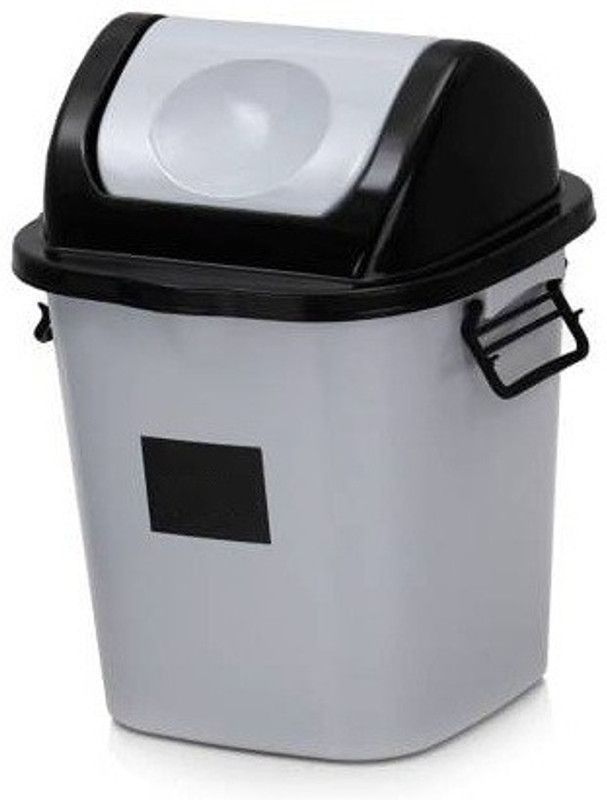 Randal New Square Dustbin For Home / Kitchen / Office ( 12 L ) _ ( Grey ) Plastic Dustbin  (Grey, Black)