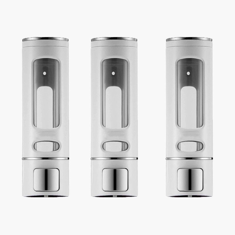 RAMKRUSHN Cylindrical Wall Mounted Liquid Dispenser for Home, Office Bathroom & Kitchen 1200 ml Liquid, Sanitizer Stand, Shampoo, Soap Dispenser  (White)
