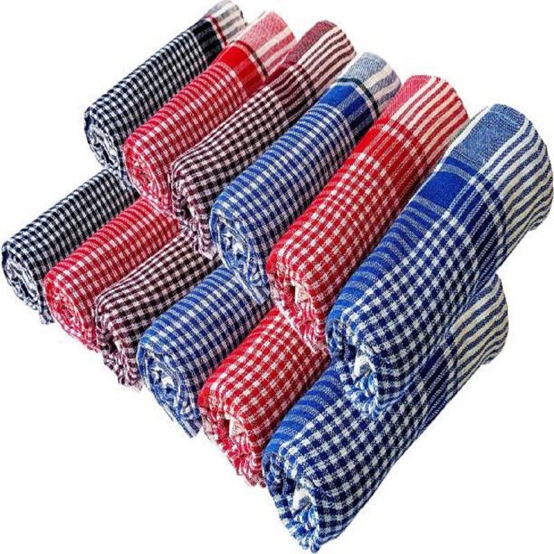 Hanubala Trends Light Weight Kitchen Napkins,Chapati Napkin, Duster Cleaner, Cleaning Cloth Soft and Blue & Red Work of Kitchen, Pack in 12 Pcs (18 x 18 Inch) Wet and Dry Cotton Cleaning Cloth  (12 Units)