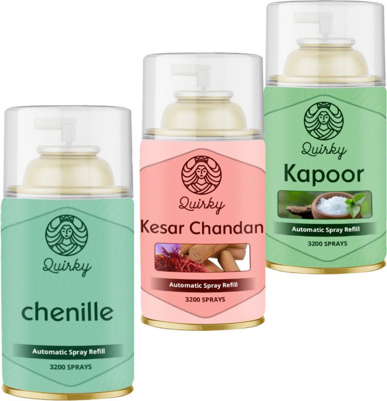 Quirky Chenille, Kesar Chandan, Kapoor Automatic Spray  (3 x 300 ml)