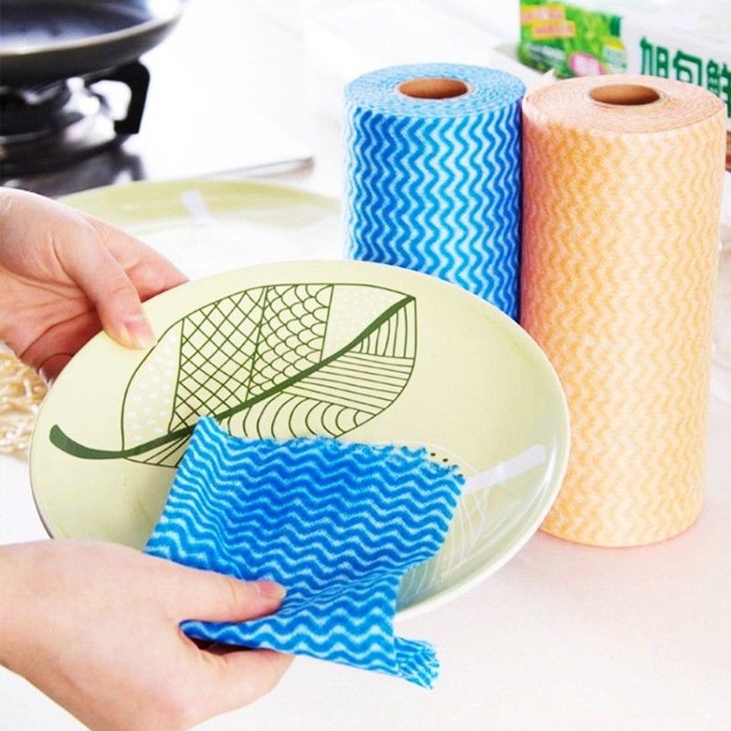 CRAZYGOL Multipurpose Disposable Cleaning Paper Towels Reusable Kitchen Paper Towels (100pcs roll)  (1 Ply, 100 Sheets)