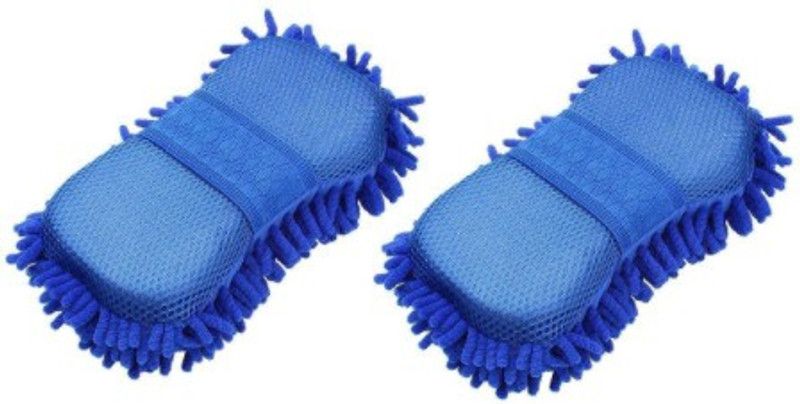 SBTs 2 Pcs Wash and Dry 2-in-1 Multipurpose Microfiber High Performance Cleaning Sponge Hand Gloves for Car, Kitchen, Home Duster