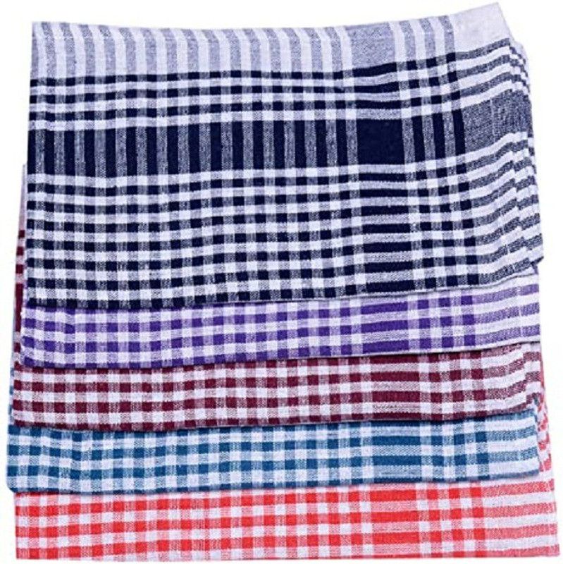 PITRADEV Size20x20 Inch Cotton Kitchen Napkin and Cleaning,Cloth,MultiColor Sheet(5) Wet and Dry Cotton Cleaning Cloth  (5 Units)