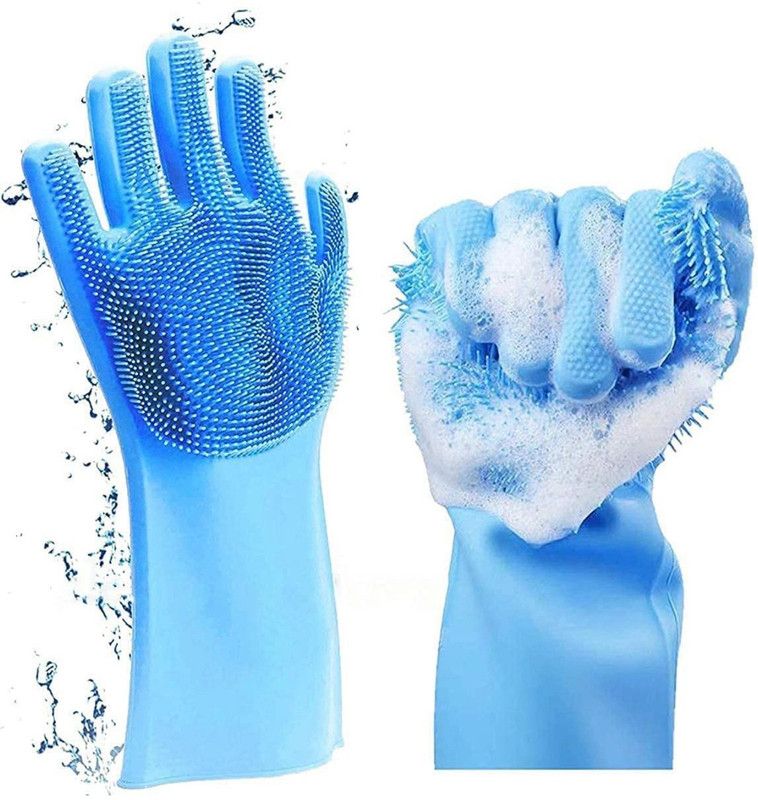 HOUSECART Silicon gloves Wet and Dry Glove Set  (Free Size Pack of 2)