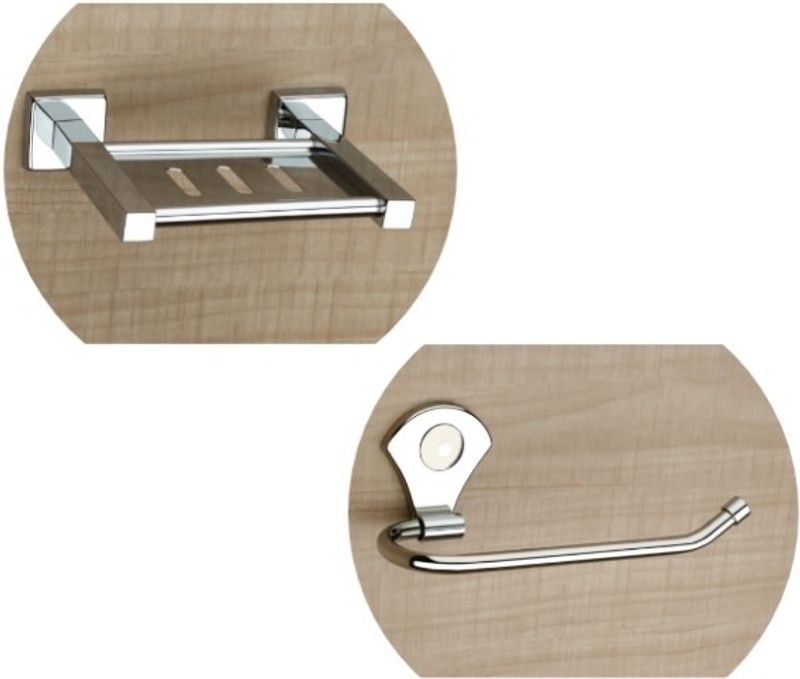 ATHARV Stainless Steel Soap Dish & Napkin Ring  (Silver)